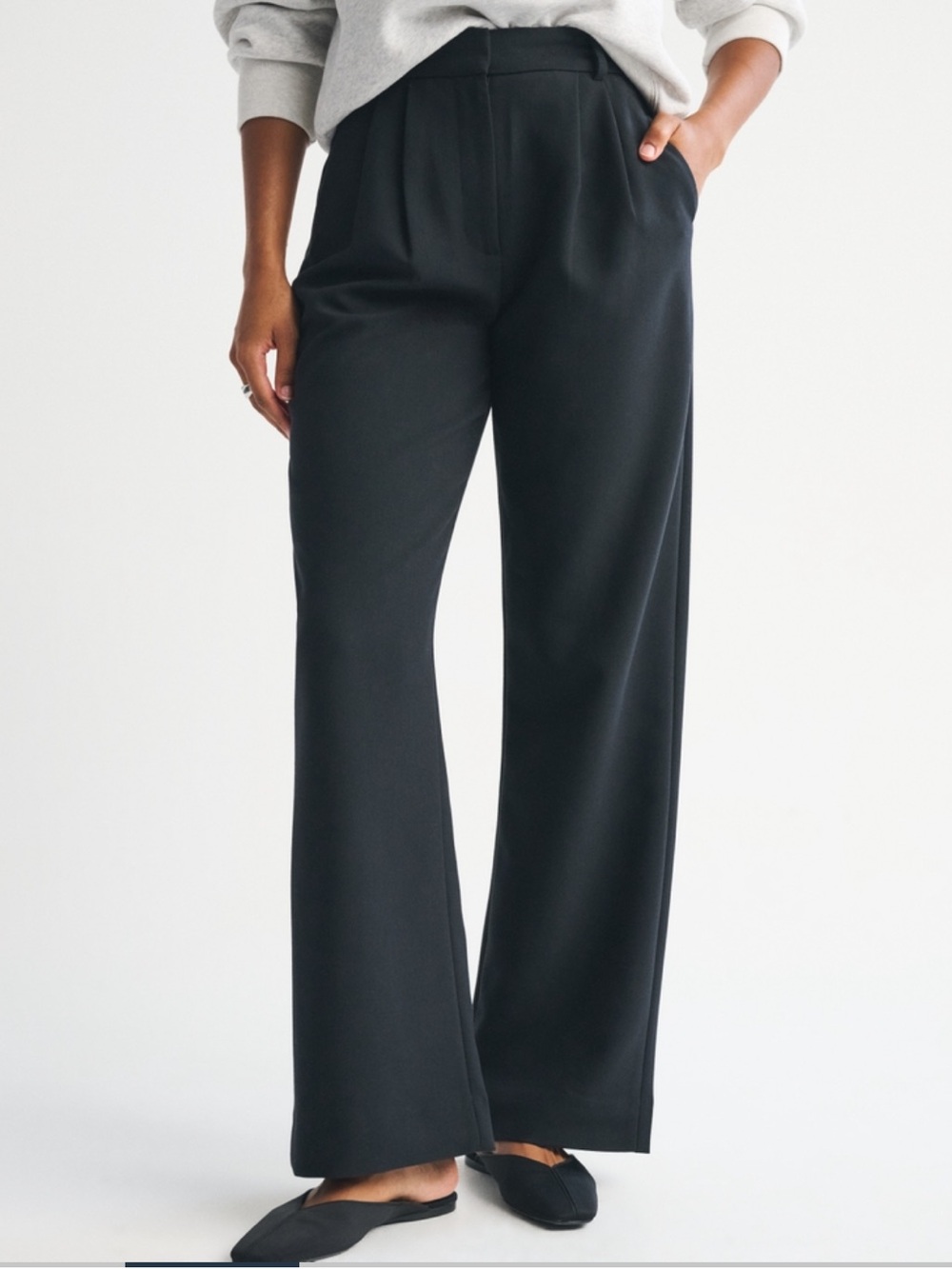 Curve Love A&F Sloane Tailored Wide Leg Pant